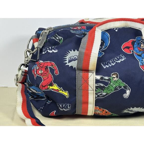 Pottery Barn Kids DC Superhero Duffel Bag Blue Comics Print – Used - Picture 2 of 16